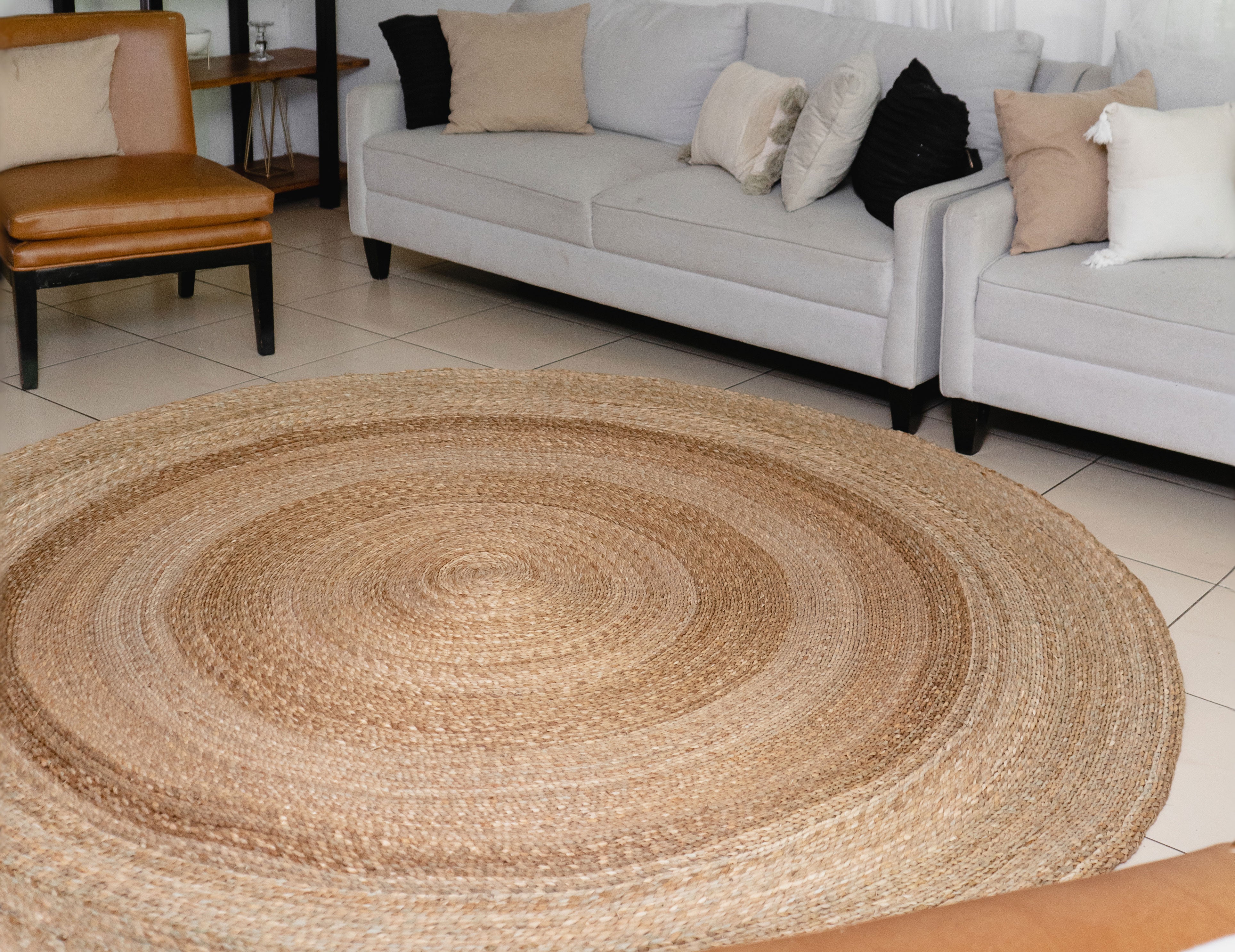 Alfombra de mimbre rectangular