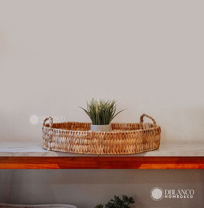 BANDEJAS REDONDA CON BASE DE MADERA