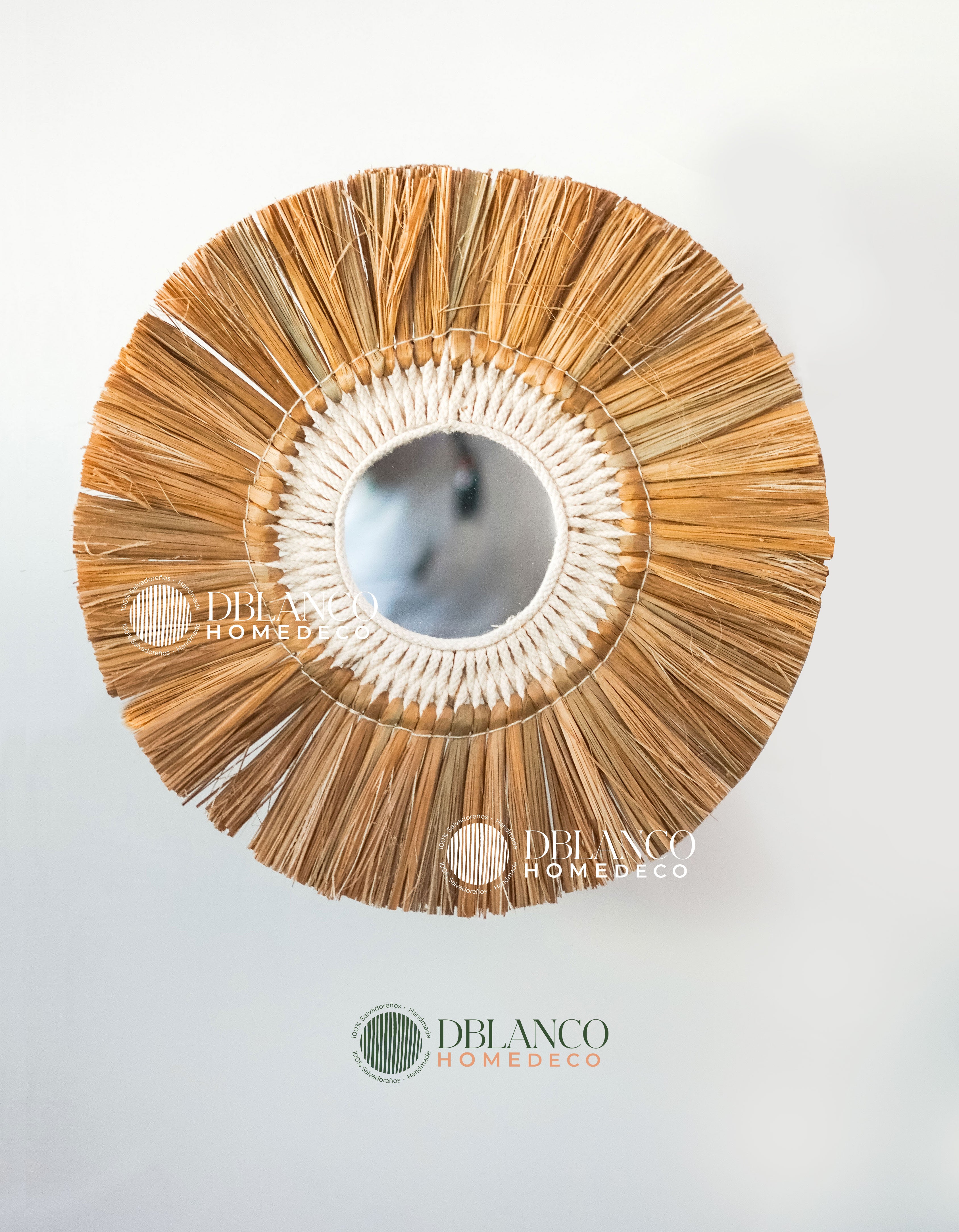 MINI ESPEJO DE TULE Y CORDÓN BLANCO