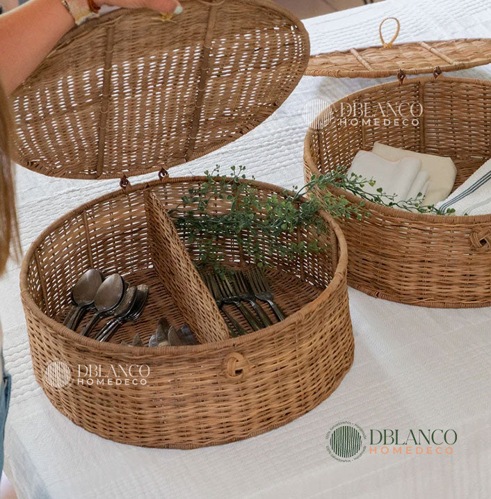 ORGANIZADOR REDONDO DE MIMBRE