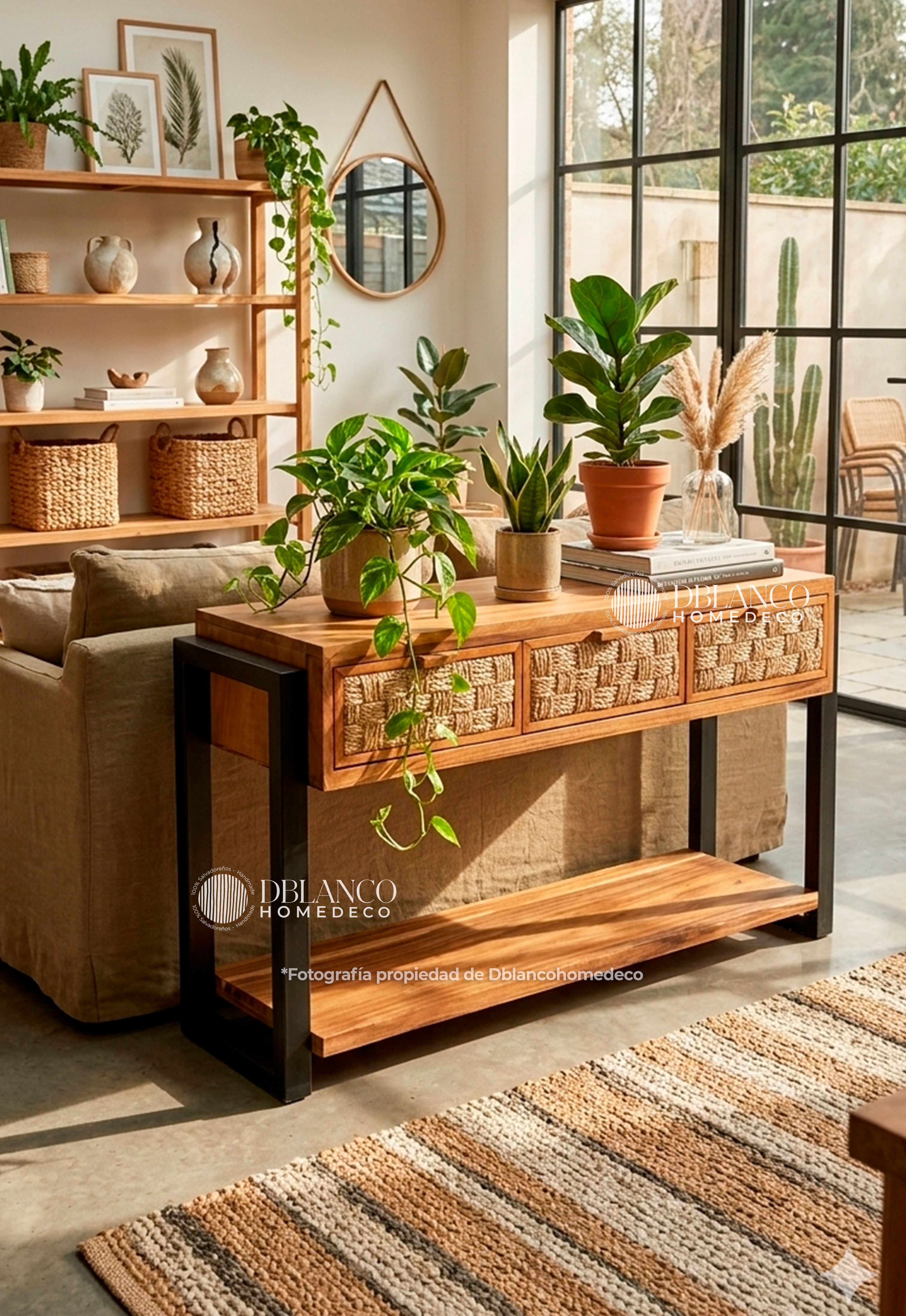 CONSOLA WOOD AND BLACK