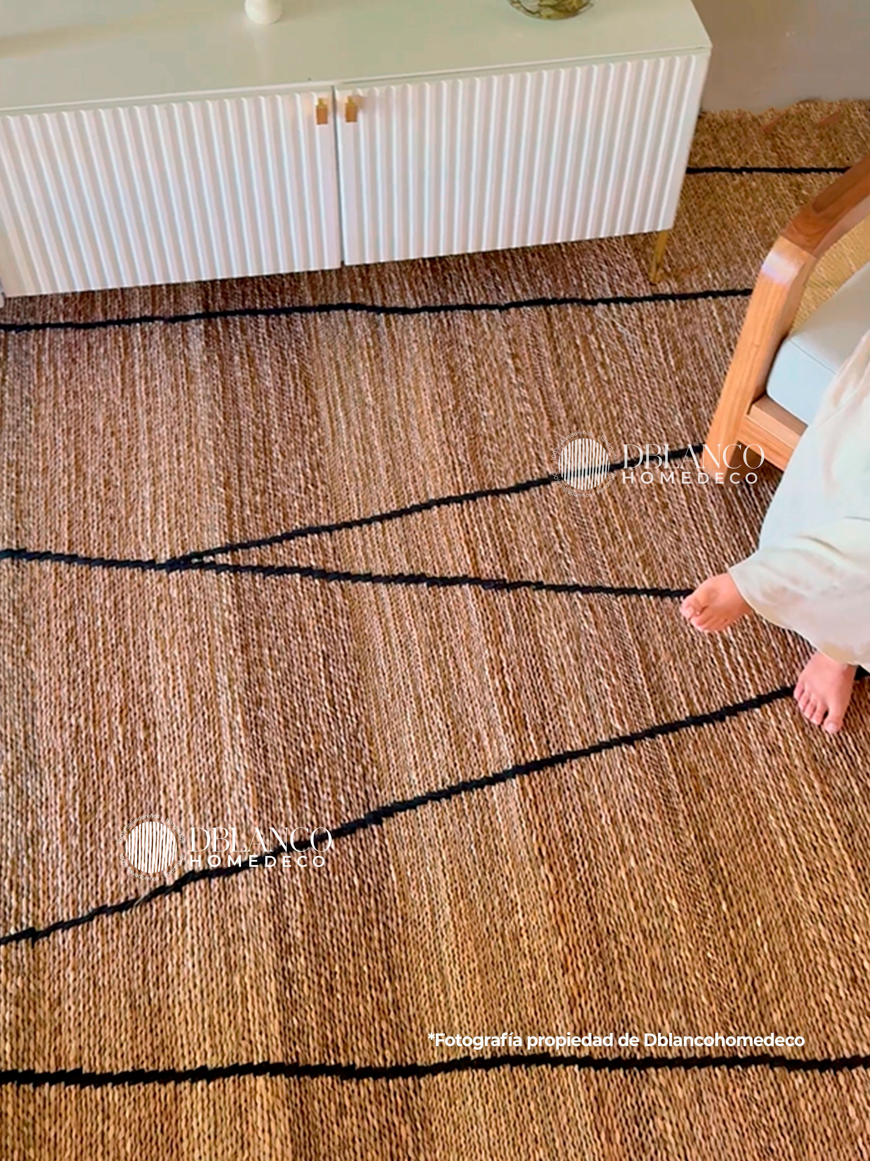 ALFOMBRA RECTANGULAR (Tejido cordón negro)