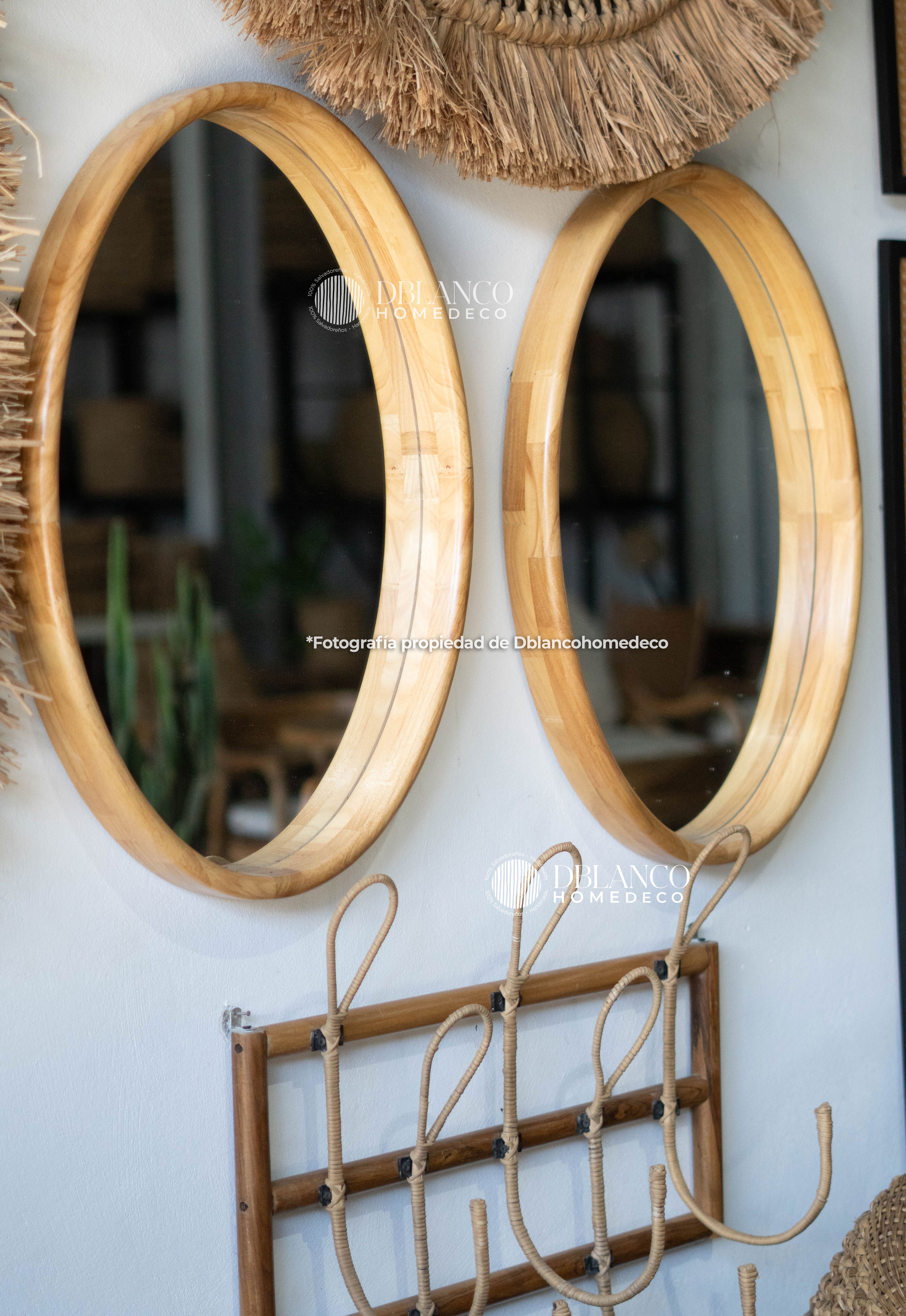 OVAL WOOD MIRROR (ESPEJO)
