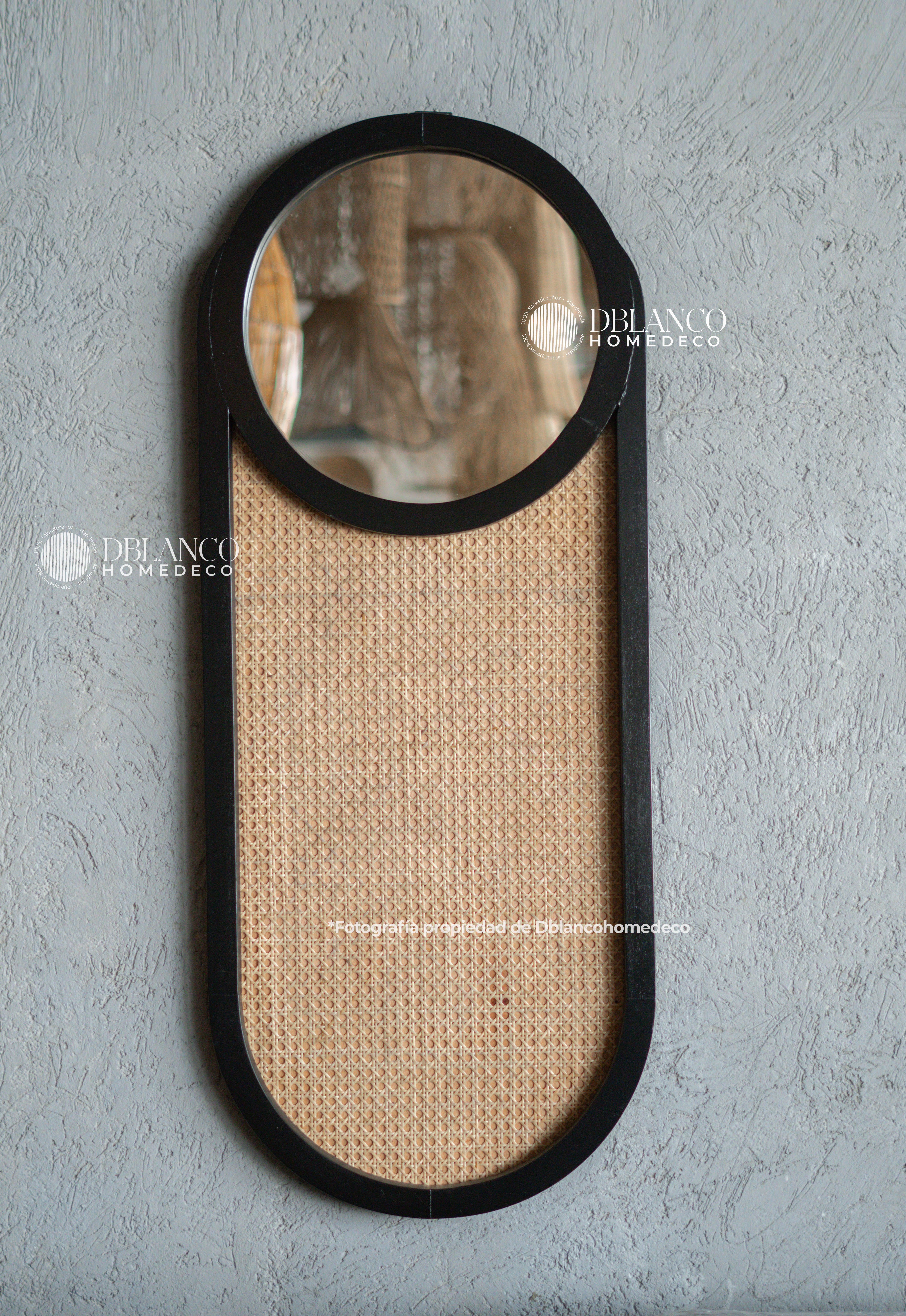 MIRROR BLACK RATTAN OVALADO (ESPEJO)